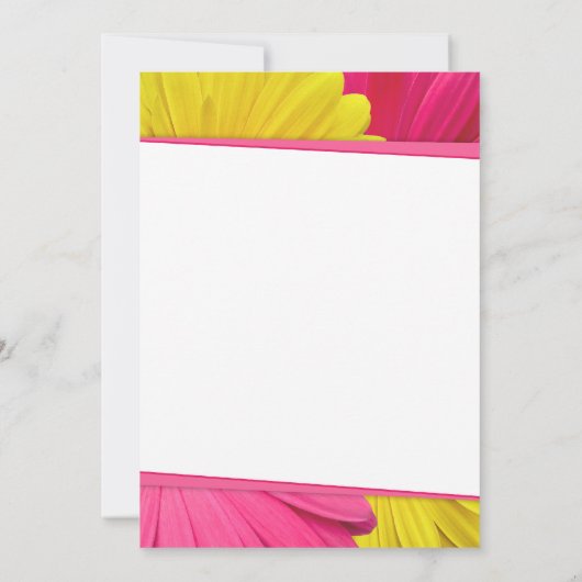 Rosa Gelb Gerber Daisy 1. Kommunion Einladung (Rückseite)