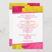 Rosa Gelb Gerber Daisy 1. Kommunion Einladung (Vorne/Hinten)