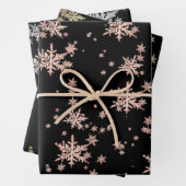 Rosa Gelb Gold Silberschneeflocken Schwarz Geschenkpapier Set (Beispiel)