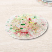 Rosa, gelb-grün Abstraktes Modern Template Runder Pappuntersetzer (Angewinkelt)