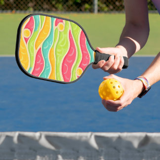 ROSA GELB GRÜN BLAUE SOMMERWELLEN PICKLEBALL SCHLÄGER