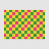 Rosa Gelb Grün Kariertes Musterdesign  Seidenpapier (Vorderseite)