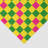 Rosa Gelb Grün Kariertes Musterdesign  Seidenpapier (Ausschnitt)