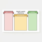 Rosa gelb-grüne Niedliche Multifunktionsleisten-Et Post-it Klebezettel (Vorderseite)