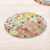 Rosa, gelb-grüner Marmor mit modernem Design Runder Pappuntersetzer (Angewinkelt)