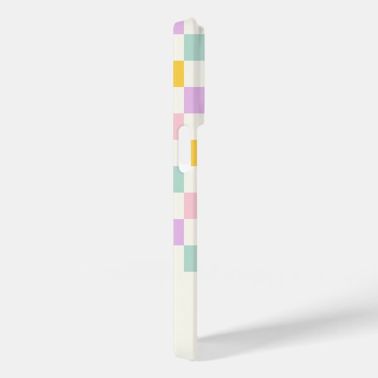 Rosa gelb lila-blaue Schachbrett Case-Mate iPhone Hülle (Rückseite / Rechts)