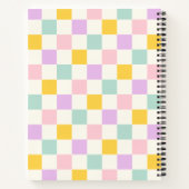 Rosa gelb lila-blaue Schachbrett Notizblock (Rückseite)