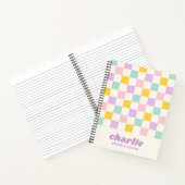 Rosa gelb lila-blaue Schachbrett Notizblock (Innenseite)