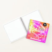 Rosa, gelb, Lila, Personalisiert, Wortart Notizblock (Innenseite)