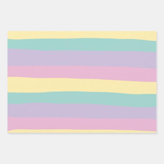 Rosa, gelb, Lila und grün Geschenkpapier Set (Vorderseite)