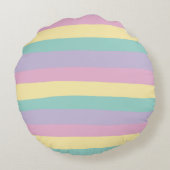 Rosa, gelb, Lila und grün Rundes Kissen (Rückseite)