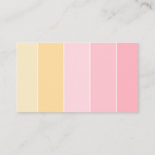 rosa gelb Moderne moderne, trendige Minimalistisch Visitenkarte (Rückseite)