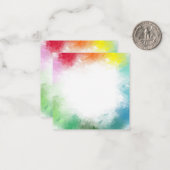 Rosa Gelb Orange Abstrakt grüner Regenbogen Mitteilungskarte (Vorderseite/Rückseite Beispiel)