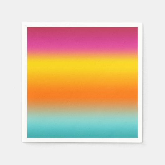 Rosa, gelb, orange, Aquamarin Serviette (Vorderseite)