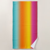 Rosa, Gelb, orange, Aquamarine Farbabweichung Strandtuch (Vorderseite)