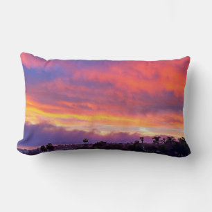 Rosa gelb orange blau Sonnenuntergang Foto fett Kü Lendenkissen