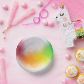 Rosa Gelb Orange Blaugrün Moderne Pappteller (Party)