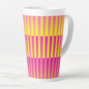 Rosa Gelb Orange Gestreiftes Muster Milchtasse