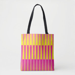Rosa Gelb Orange Gestreiftes Muster Tasche