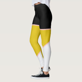 Rosa Gelb, schwarz und weiß Leggings