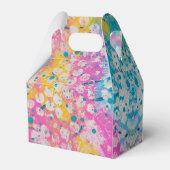 Rosa, Gelb und Blau - abstraktes Design Geschenkschachtel (Rückseite)