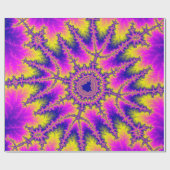 Rosa, Gelb und Blau Fraktal Geburtstag Geschenkpapier (Flach)