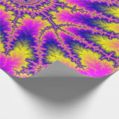 Rosa, Gelb und Blau Fraktal Geburtstag Geschenkpapier (Ecke)