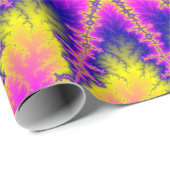 Rosa, Gelb und Blau Fraktal Geburtstag Geschenkpapier (Rolleneckpunkt)