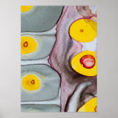 Rosa, Gelb und Graues Abstraktionspopster Poster (Vorne)