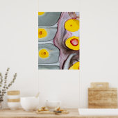 Rosa, Gelb und Graues Abstraktionspopster Poster (Küche)