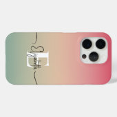 Rosa Gelb und grüne Gradientenschrift Monogram Case-Mate iPhone Hülle (Rückseite (Horizontal))