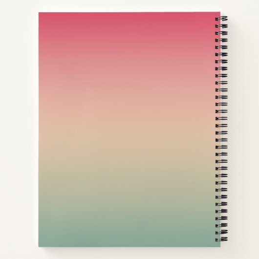 Rosa Gelb und grüne Gradientenschrift Monogram Notizblock (Rückseite)