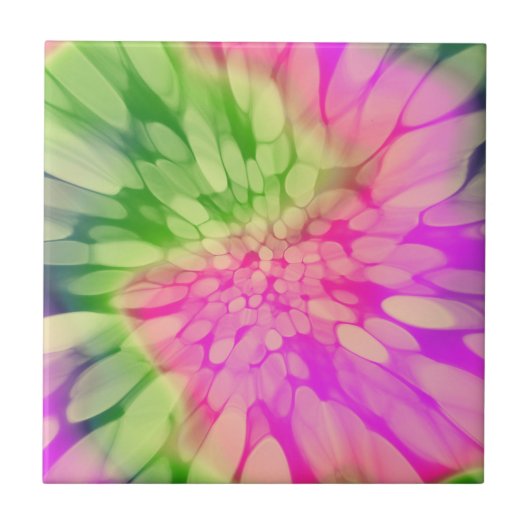 Rosa Gelb und Grüne Krawatte Fliese (Vorderseite)