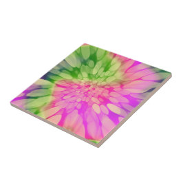 Rosa Gelb und Grüne Krawatte Fliese