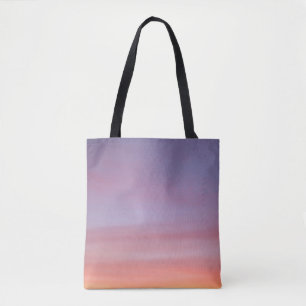 Rosa, gelb und lila bewölkt tasche