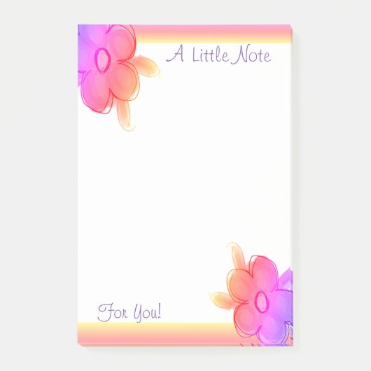 Rosa gelb und lila post-it klebezettel (Vorderseite)