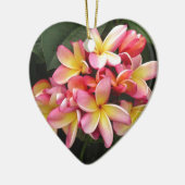 Rosa, Gelb und Rot-Plumeria-Blume Keramikornament (Links)