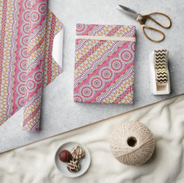 Rosa Gelb und Weiß Kreislauf Mandala Wrapping Pap Geschenkpapier