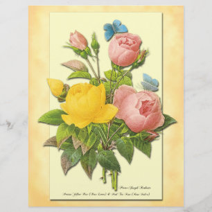 Rosa Gelb Vintage-Rosen Flyer Vorlage