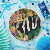 Rosa Gelb Zebra Indianerdruckmuster Pappteller (Party)