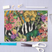 Rosa Gelb Zebra Indianerdruckmuster Seidenpapier (Handwerk)