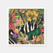 Rosa Gelb Zebra Indianerdruckmuster Serviette (Vorderseite)