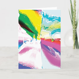 Rosa Gelbblau Weiß Surrealistische Blume C Karte