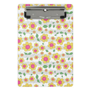 Rosa Gelbblüte Blume Frühjahr Kinder Doodles Mini Klemmbrett