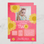 Rosa Gelbblüte Zweites Foto Einladung (Vorne/Hinten)