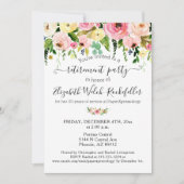 Rosa Gelbblütenretirement Party Foto Einladung (Vorderseite)