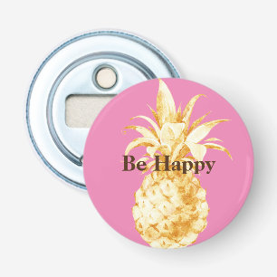 Rosa Gelbe Ananas Confetti Flaschenöffner