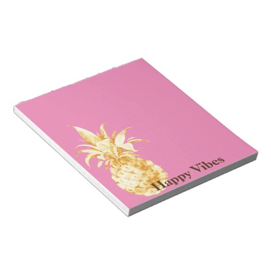 Rosa Gelbe Ananas Confetti Notizblock (angewinkelt)