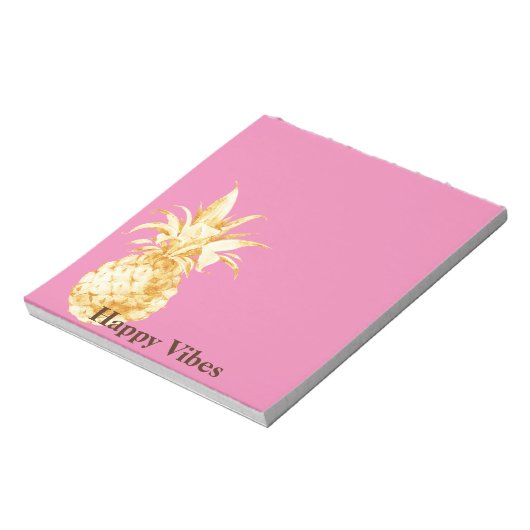 Rosa Gelbe Ananas Confetti Notizblock (Rotiert)