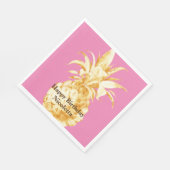 Rosa Gelbe Ananas Confetti Serviette (Ecke)